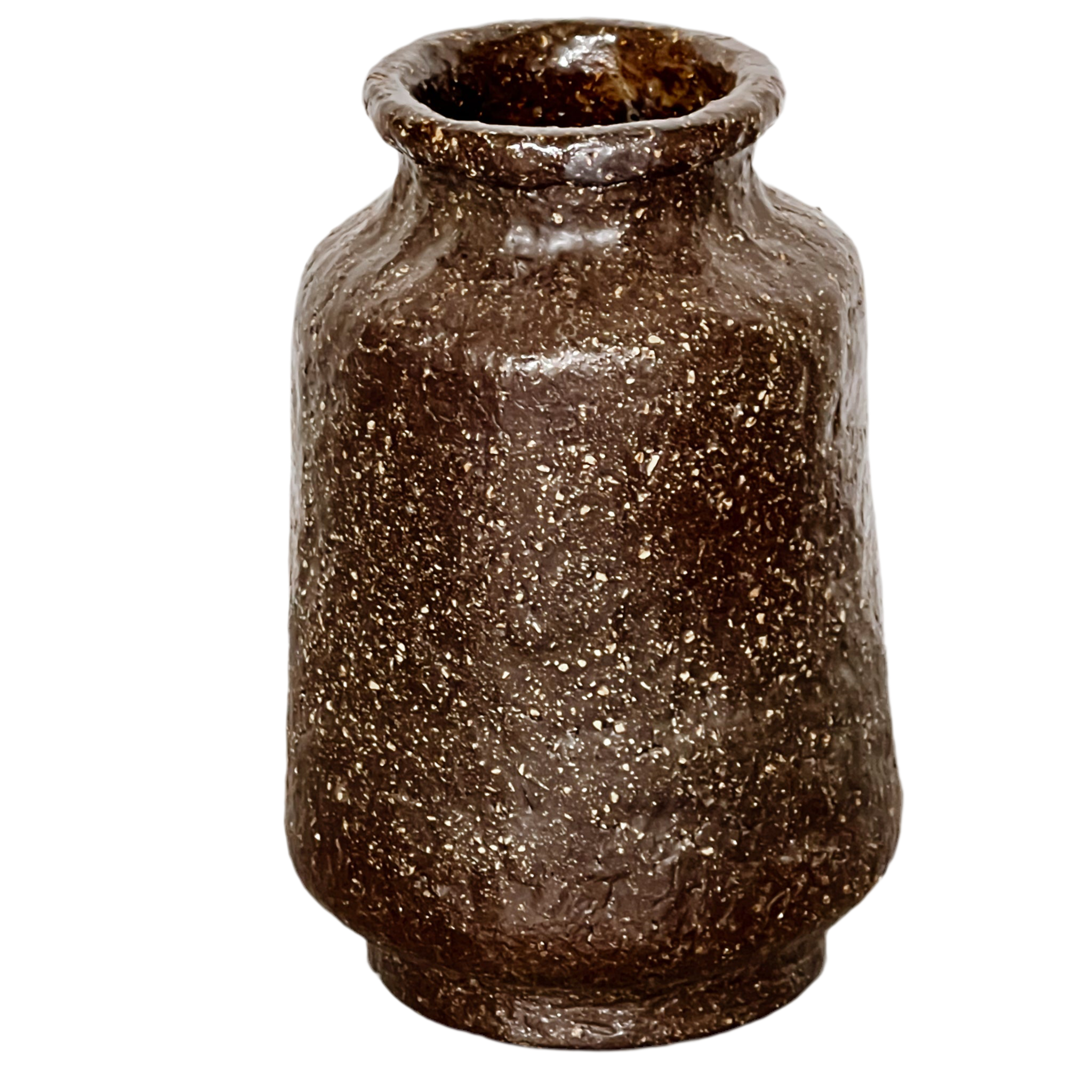 ambachtelijke keramieken vaas - aardewerk - donkerbruin - pre-loved Noii HOME