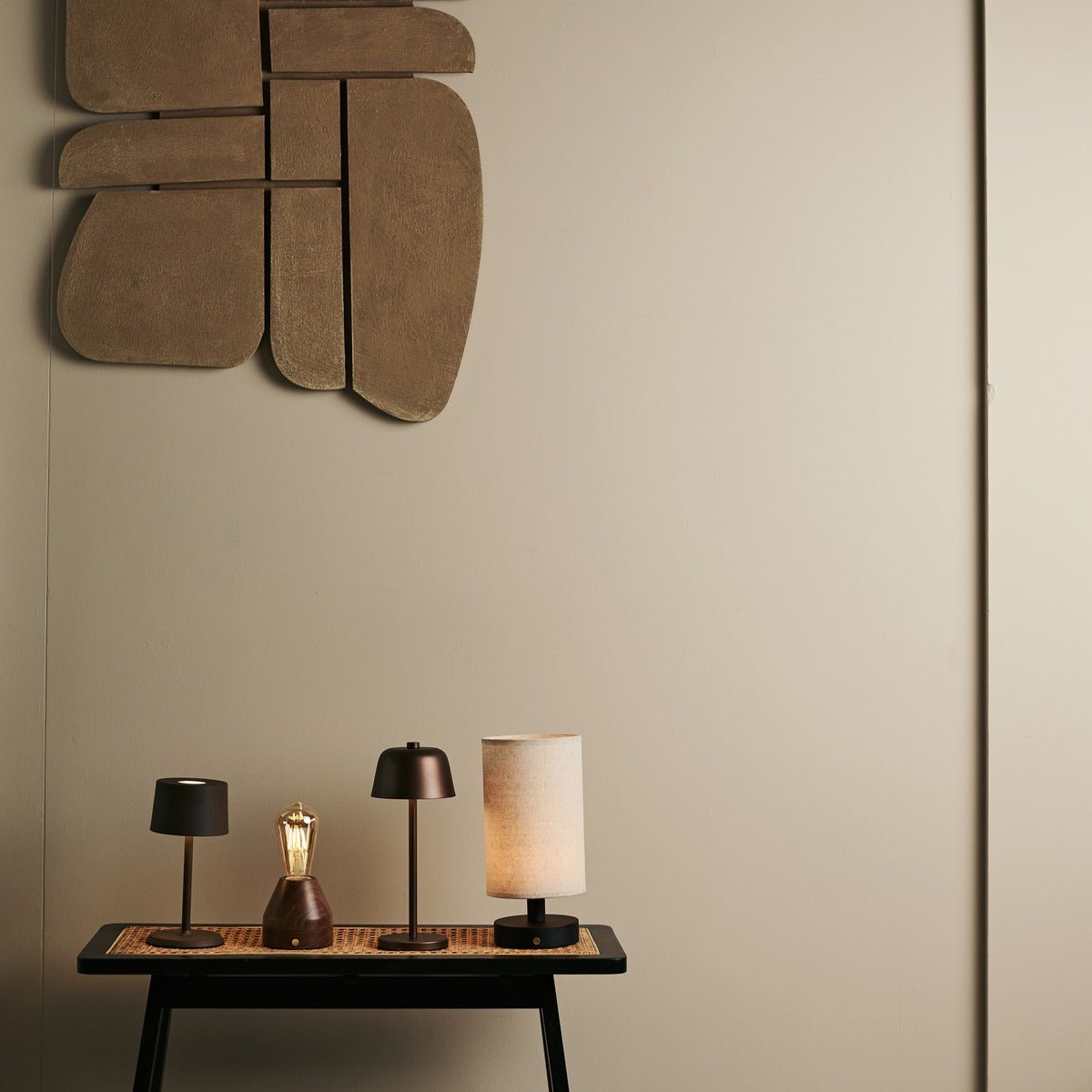 Anton Espresso Brown oplaadbare tafellamp | Stijlvolle en draadloze verlichting Tavellio - Amsterdam