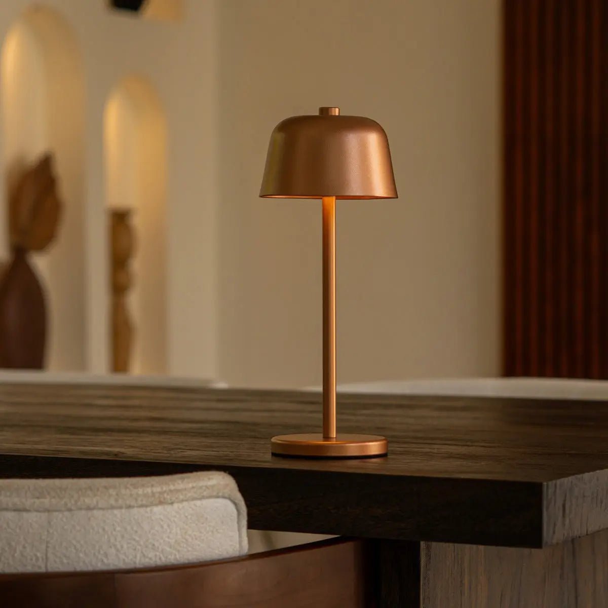 Anton Koperen Oplaadbare Tafellamp | Stijlvolle en draadloze verlichting Tavellio - Amsterdam