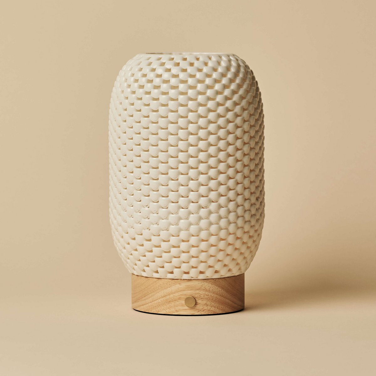 Aurora lichtbruine draadloze tafellamp in 3D-geprinte porselein-oplaadbaar, dimbaar en tot 100 uur licht Tavellio - Amsterdam