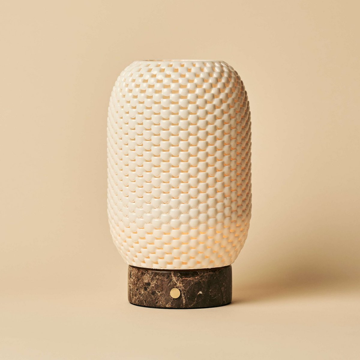 Aurora marmeren draadloze tafellamp in 3D-geprinte porselein-oplaadbaar, dimbaar en tot 100 uur licht Tavellio - Amsterdam