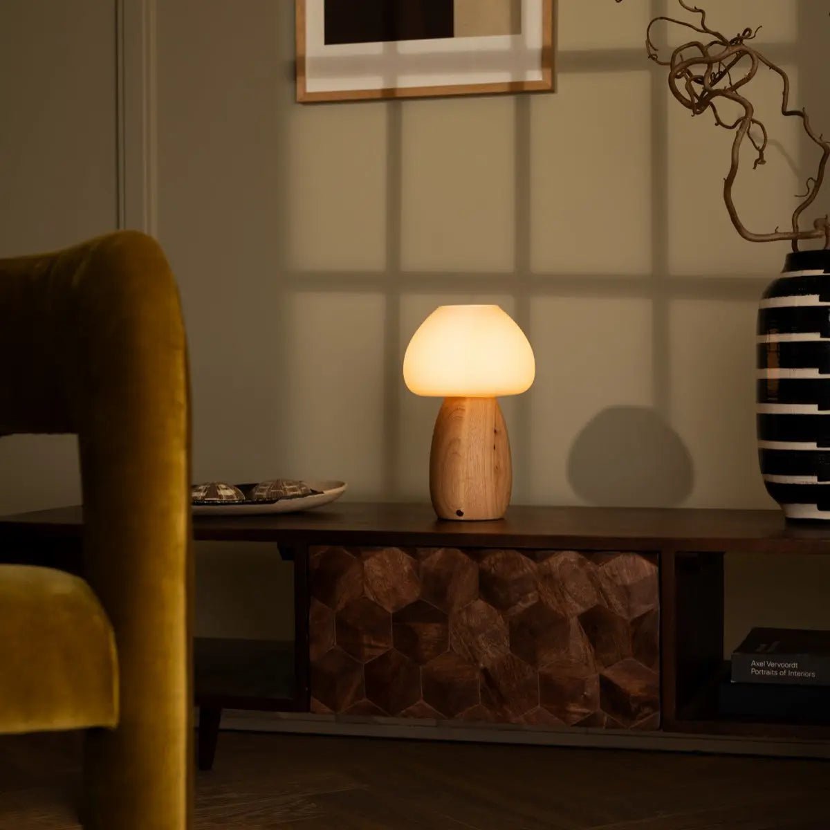 Beer lichtbruin stijlvol oplaadbare lamp-draadloos, dimbaar, milieuvriendelijk ontwerp Tavellio - Amsterdam