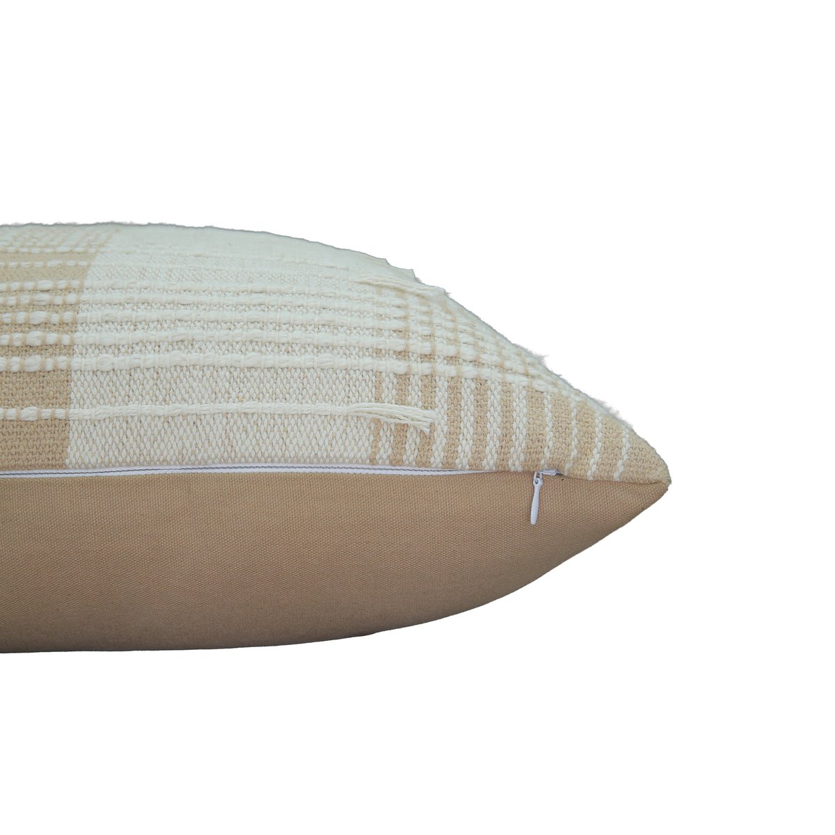 Beige & Crème – Kussenhoes / Kussenhoes – Geweven Rasterpatroon – 45×45 cm – Urbane Hide Urbane Hide
