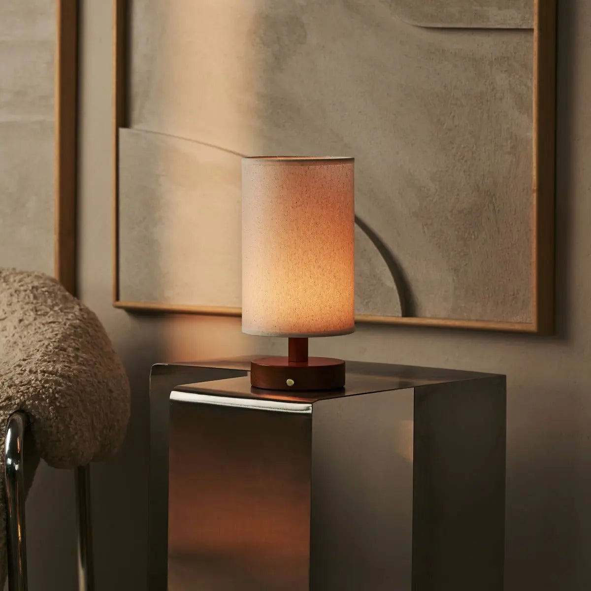 Ben Kastanjebruine houten tafellamp – Oplaadbaar, dimbaar, USB-C-voeding Tavellio - Amsterdam