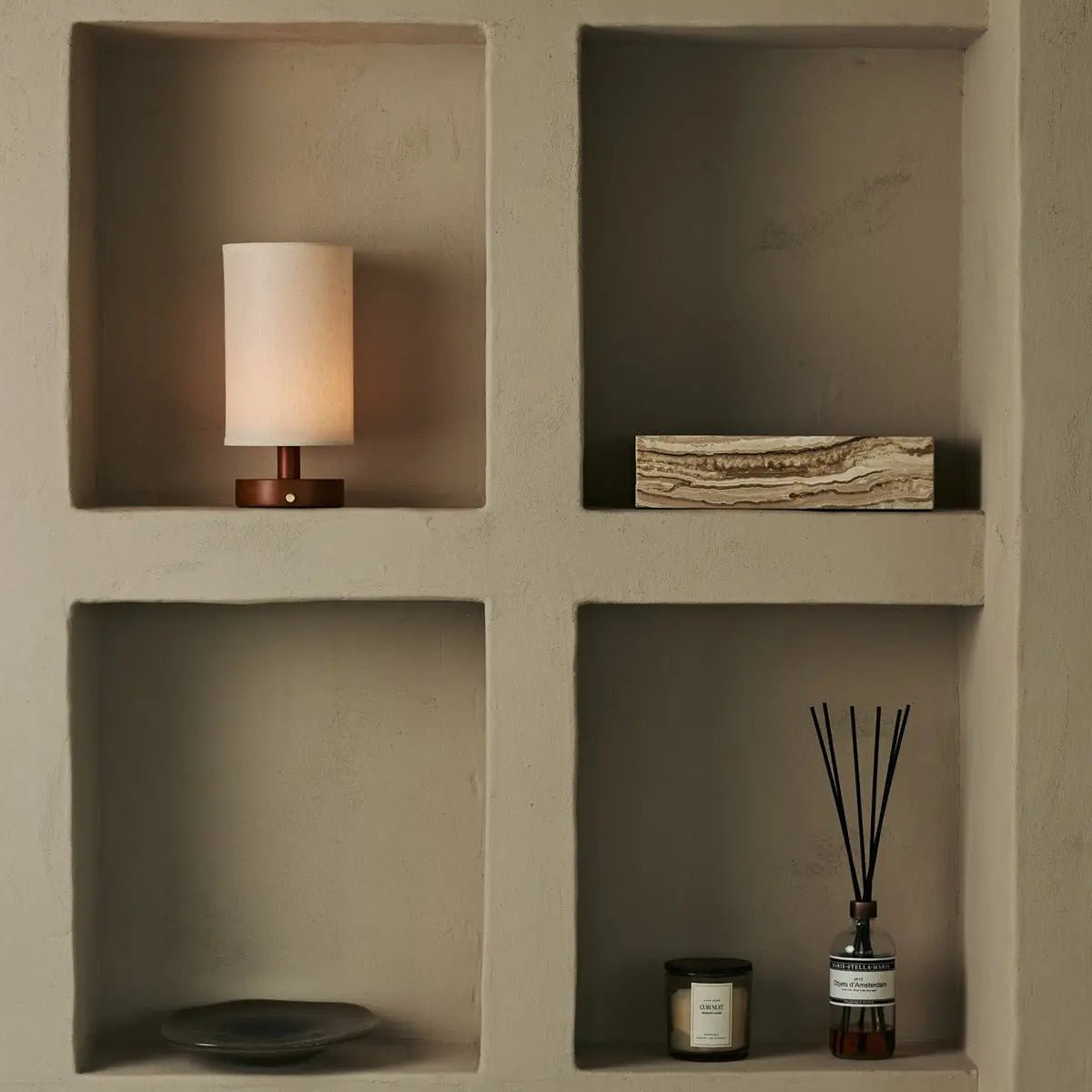 Ben Kastanjebruine houten tafellamp – Oplaadbaar, dimbaar, USB-C-voeding Tavellio - Amsterdam