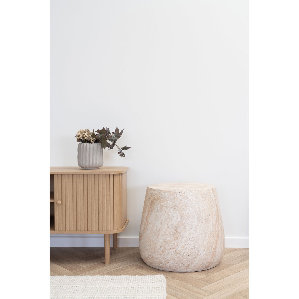 Bonn -bijzettafel - Natural, Fiberclay, Ø47.5x41 cm House Nordic ApS