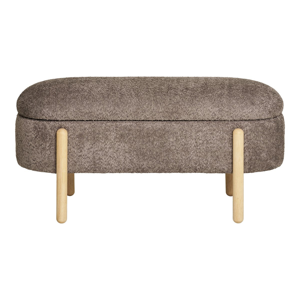 Branca Bench - Brown/Natural, Polyester/Foam/Plywood, 98x41x48 cm House Nordic ApS