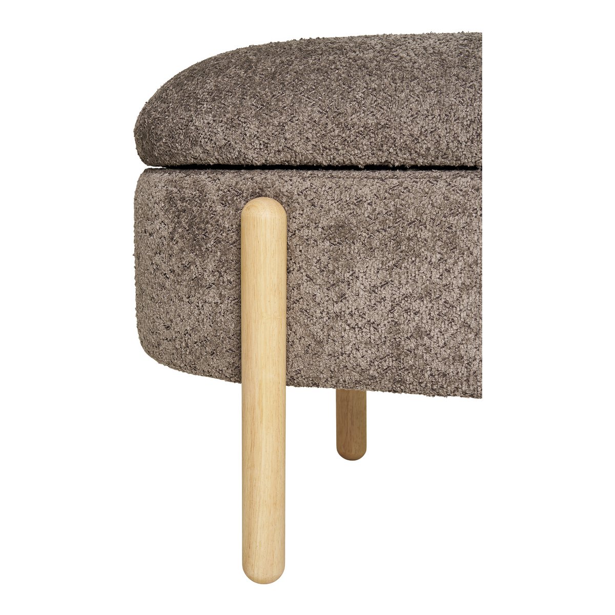 Branca Bench - Brown/Natural, Polyester/Foam/Plywood, 98x41x48 cm House Nordic ApS