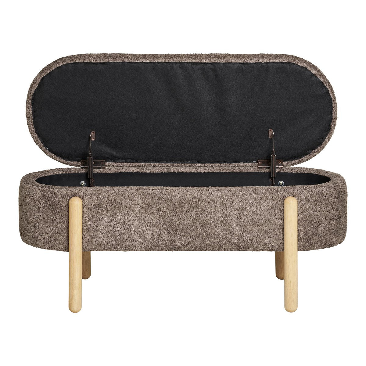 Branca Bench - Brown/Natural, Polyester/Foam/Plywood, 98x41x48 cm House Nordic ApS