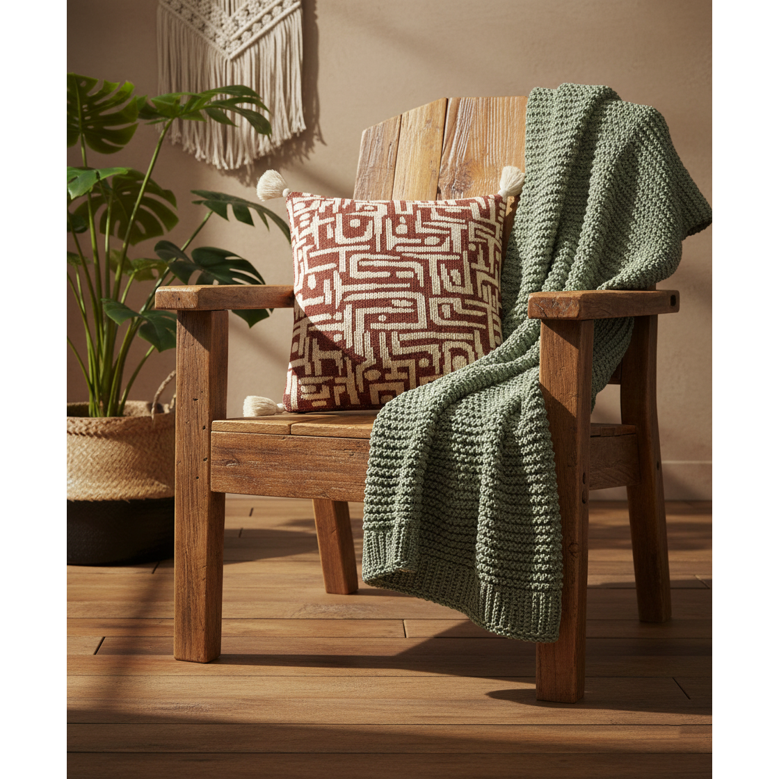 Brown & Beige – Cushion Cover / Kussenhoes – Ethnic Pattern – 45×45 cm – Urbane Hide Urbane Hide