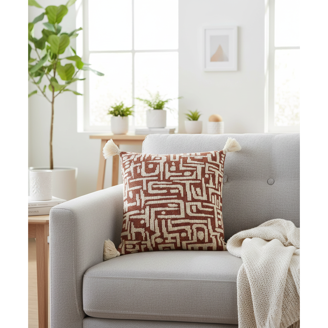 Brown & Beige – Cushion Cover / Kussenhoes – Ethnic Pattern – 45×45 cm – Urbane Hide Urbane Hide