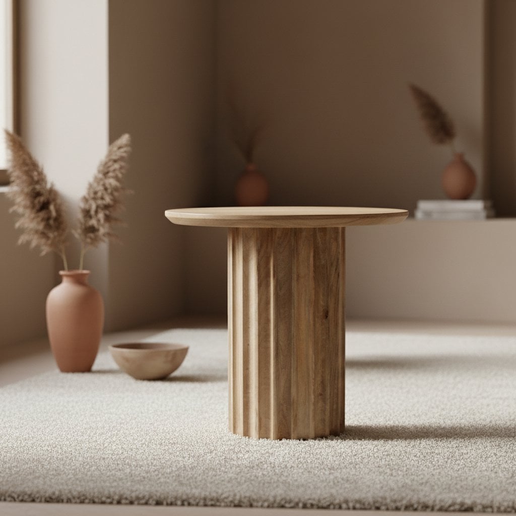 Bullnose bijzettafel naturel 50 cm Raw Materials