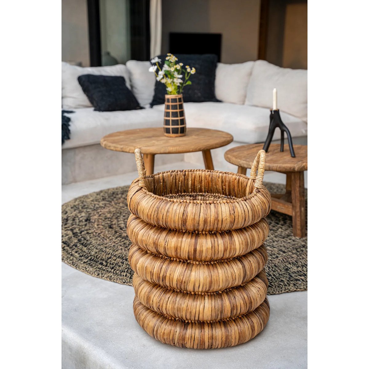 chunky Mand – luxe design mand van waterhyacint - Bazar Bizar Bazar Bizar Living