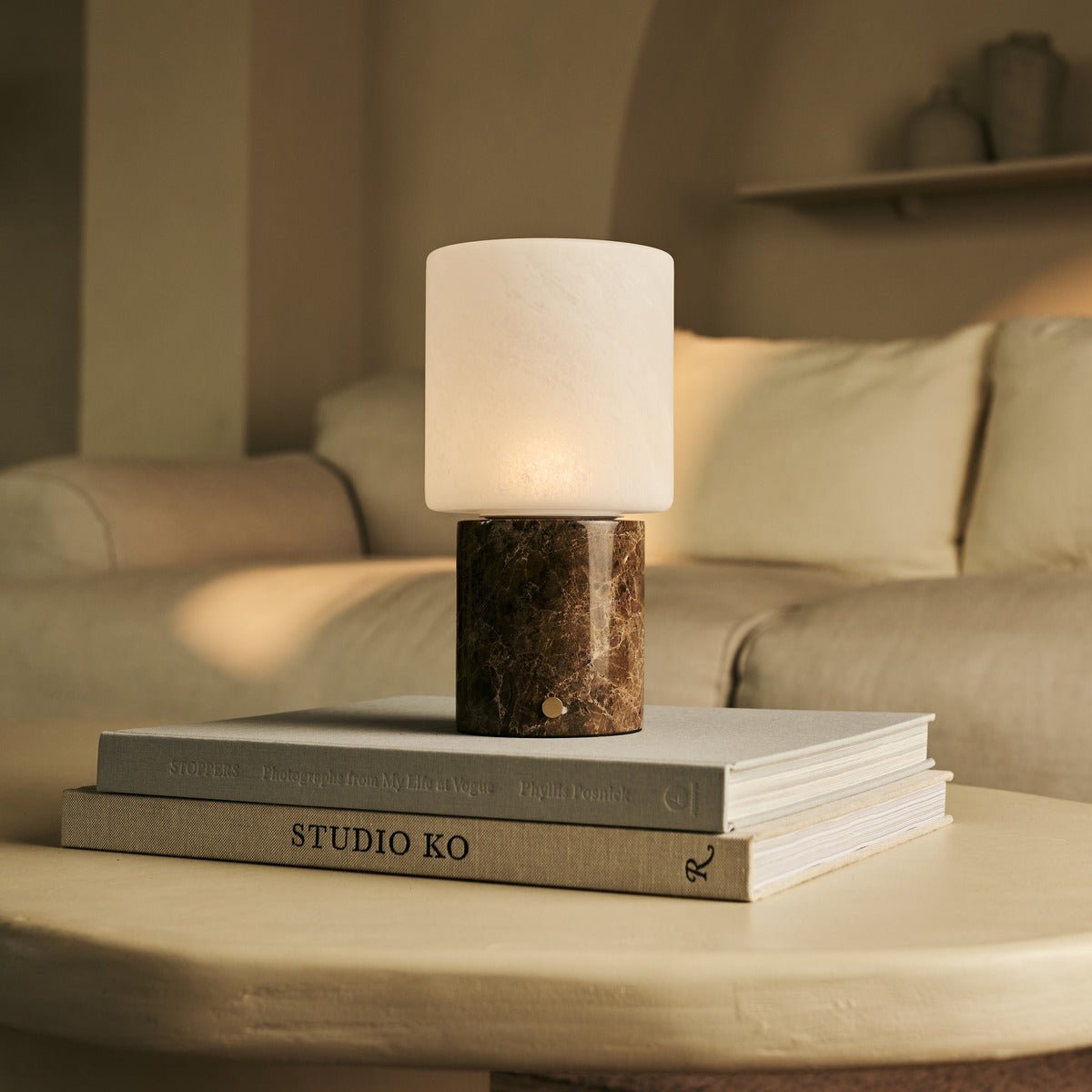 Cuyp Brown / Emperador Dark - Marble Laidable Table Lamp - Draadloos, USB -oplaadbaar en maximaal 100 uur looptijd Tavellio - Amsterdam