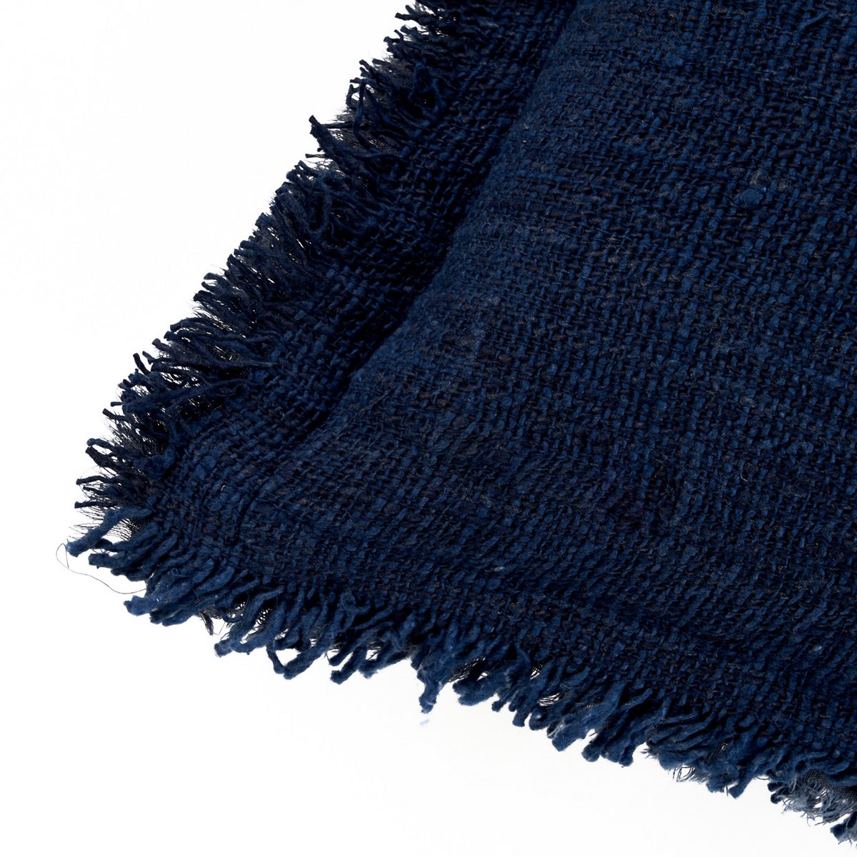 De Azure Fringe Kussenhoes - Indisch Blauw - 30x50 Bazar Bizar Living