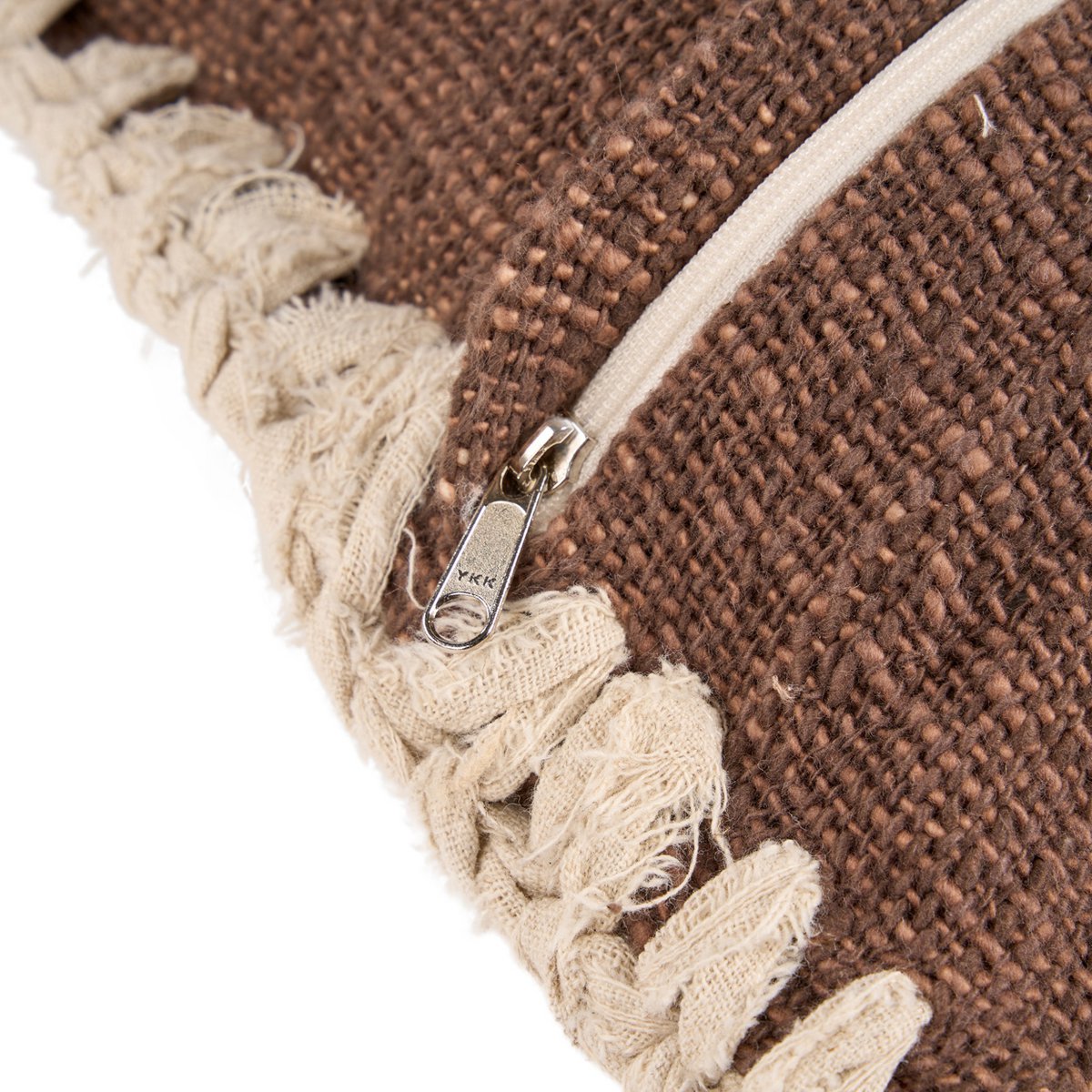 De Espresso Edge Kussenhoes - Bruin Wit Bazar Bizar Living