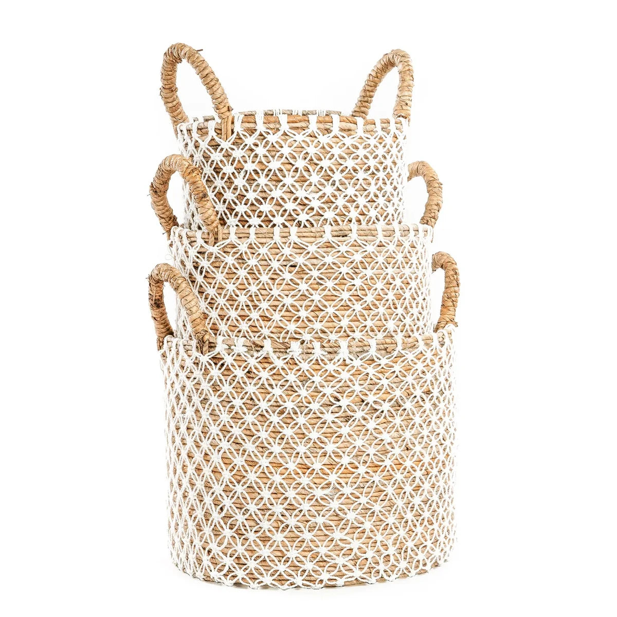 De gekruiste gestikte macrame -mand - l Bazar Bizar Living