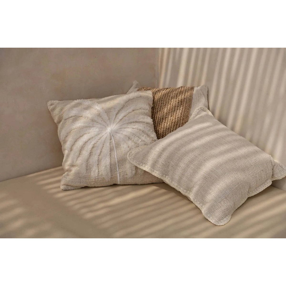 De Isla Palm Kussenhoes - Natuurlijk Wit Bazar Bizar Living