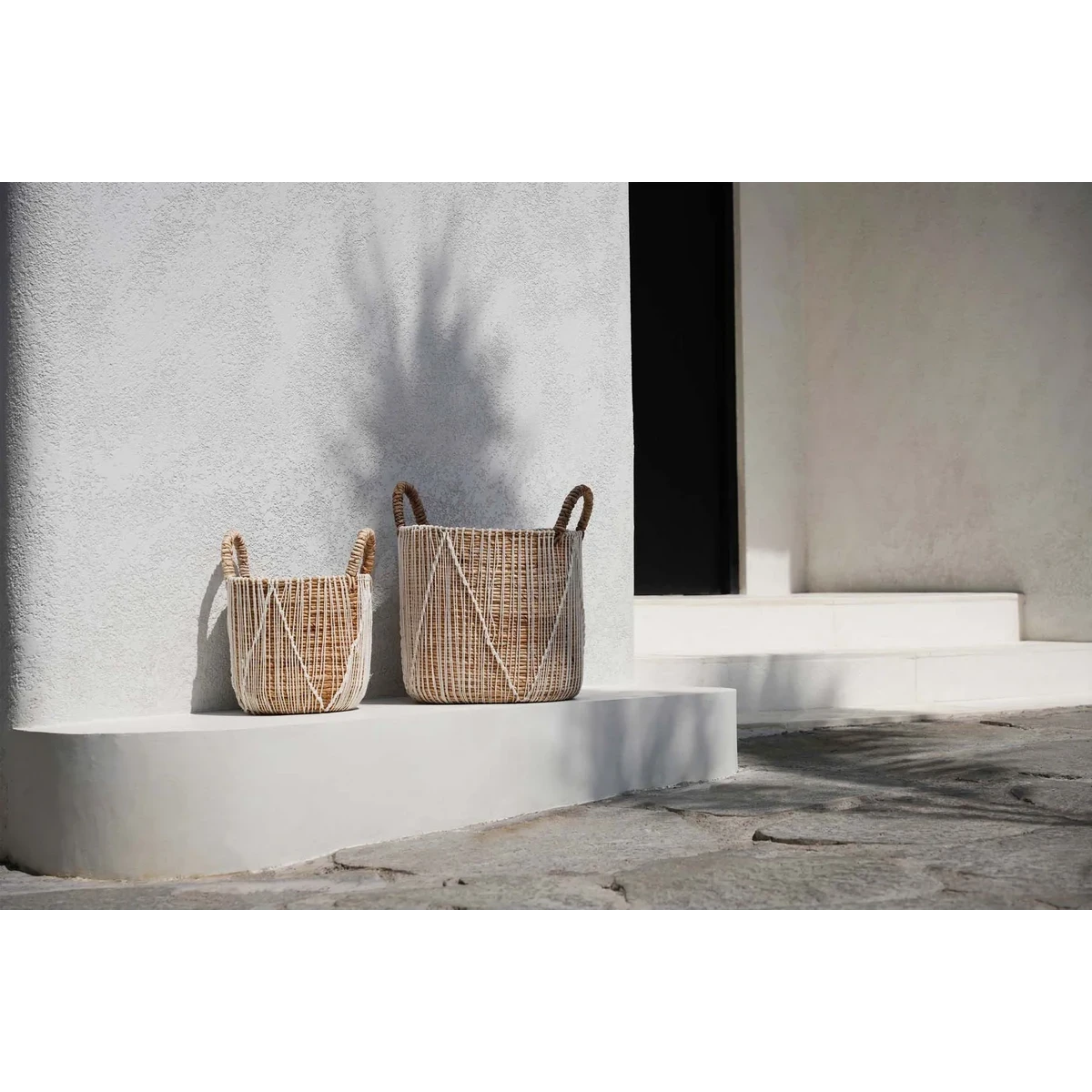 De rechte gestikte macrame -mand - l Bazar Bizar Living