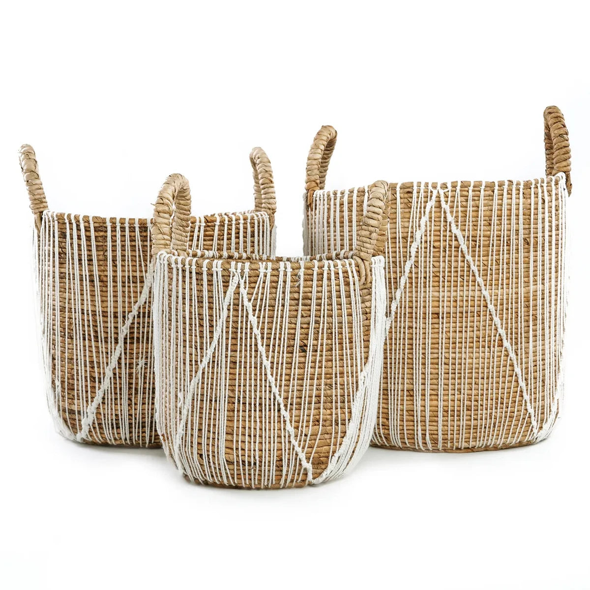 De rechte gestikte macrame -mand - l Bazar Bizar Living