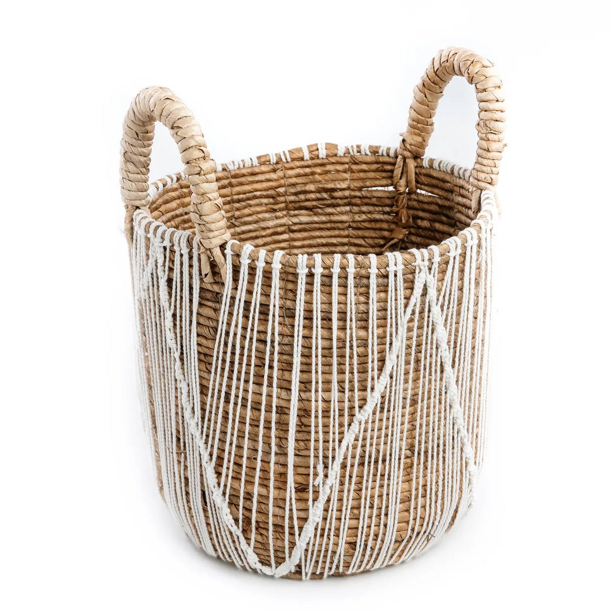 De rechte gestikte macrame -mand - m Bazar Bizar Living