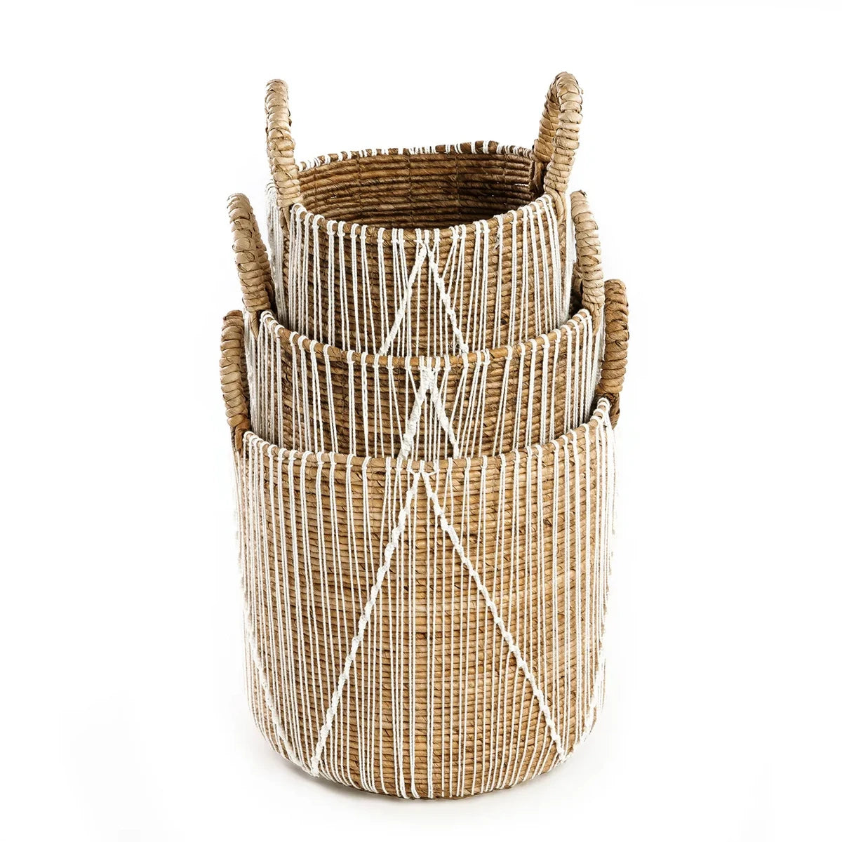 De rechte gestikte macrame -mand - S Bazar Bizar Living