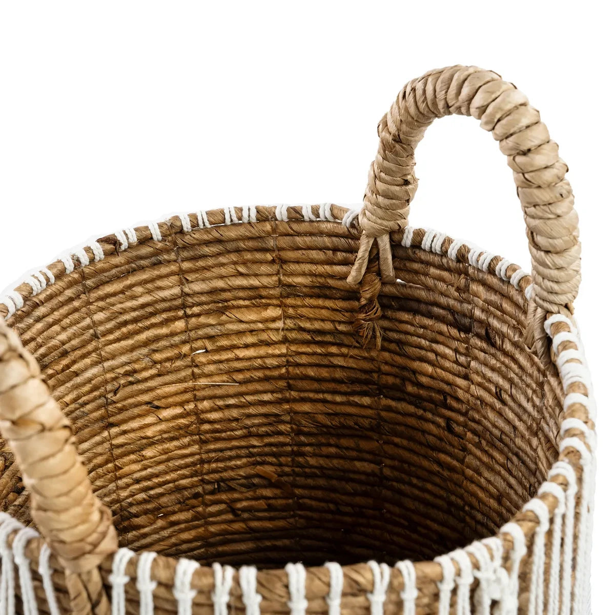 De rechte gestikte macrame -mand - S Bazar Bizar Living