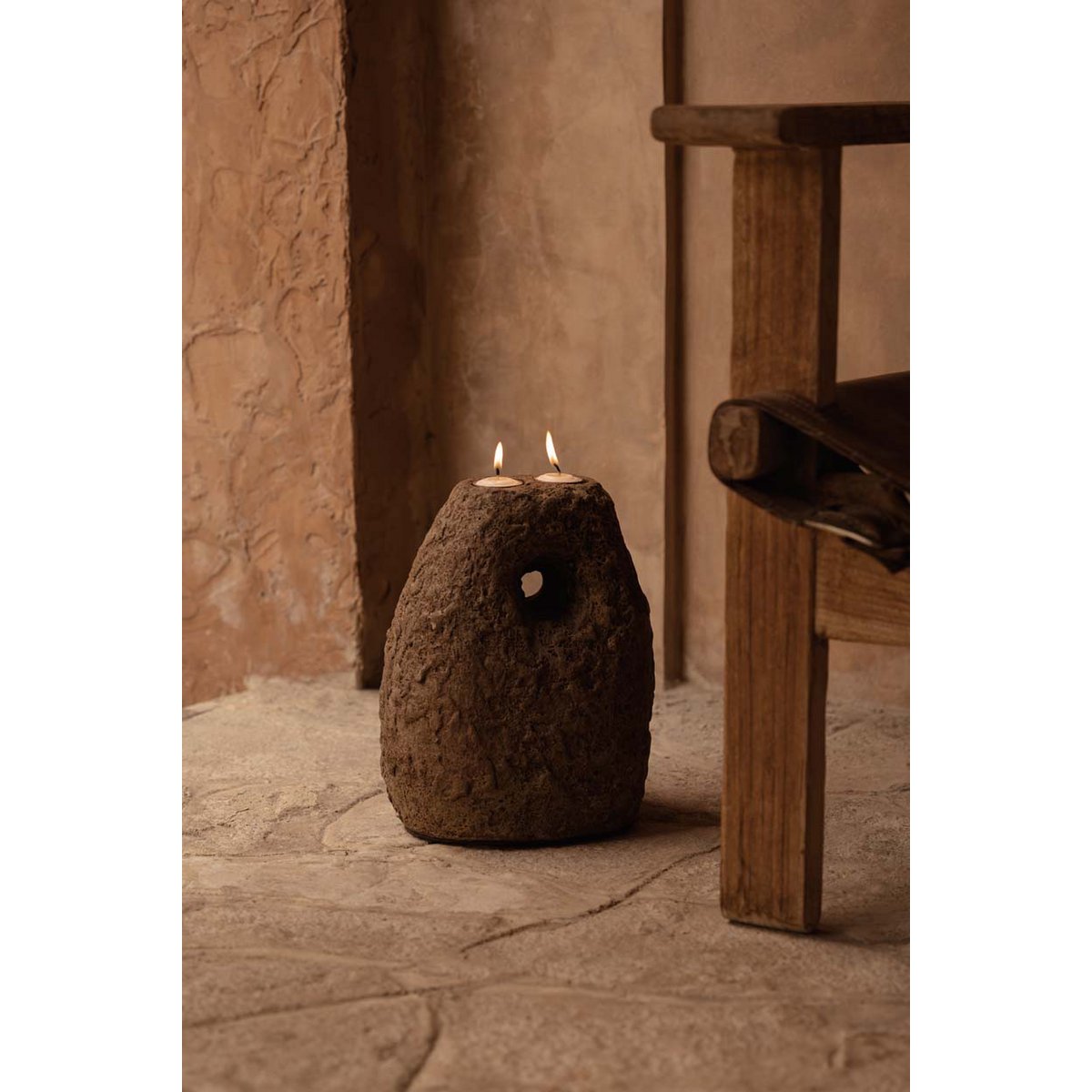 De Terra Totem Kaarsenhouder - Bruin Bazar Bizar Living
