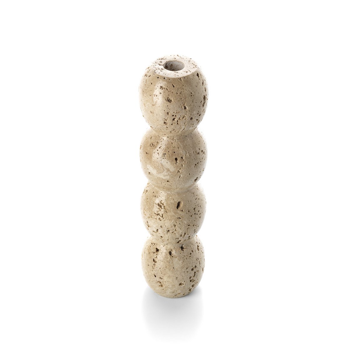 De Travertijn Totem Taper Kaarsenhouder - Beige - L Bazar Bizar Living