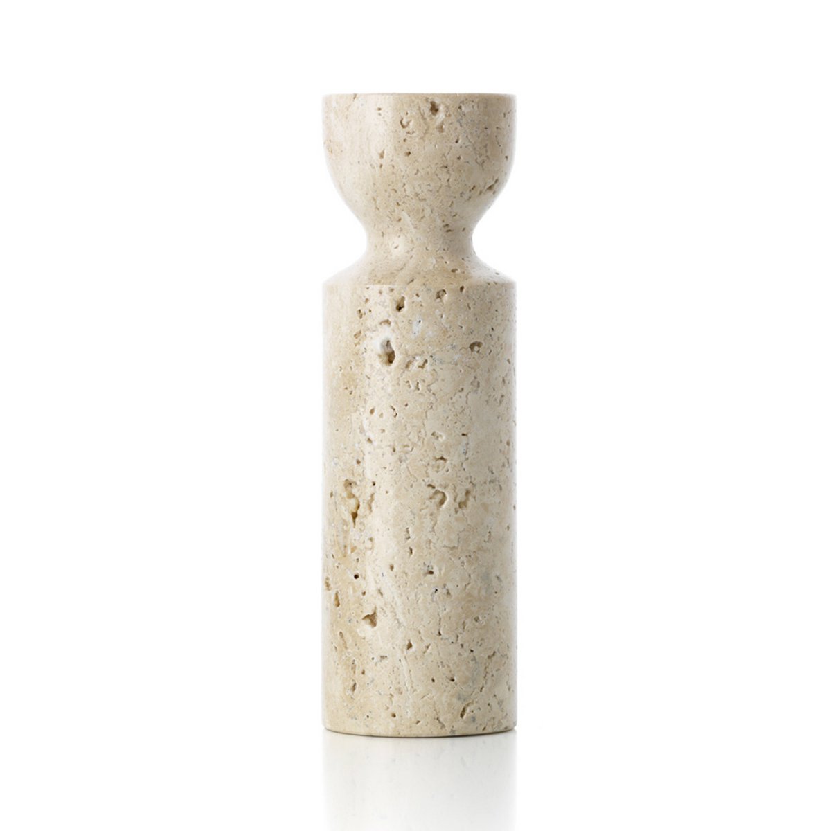 De Travertijn Zandloper Kaarshouder - Beige - M Bazar Bizar Living