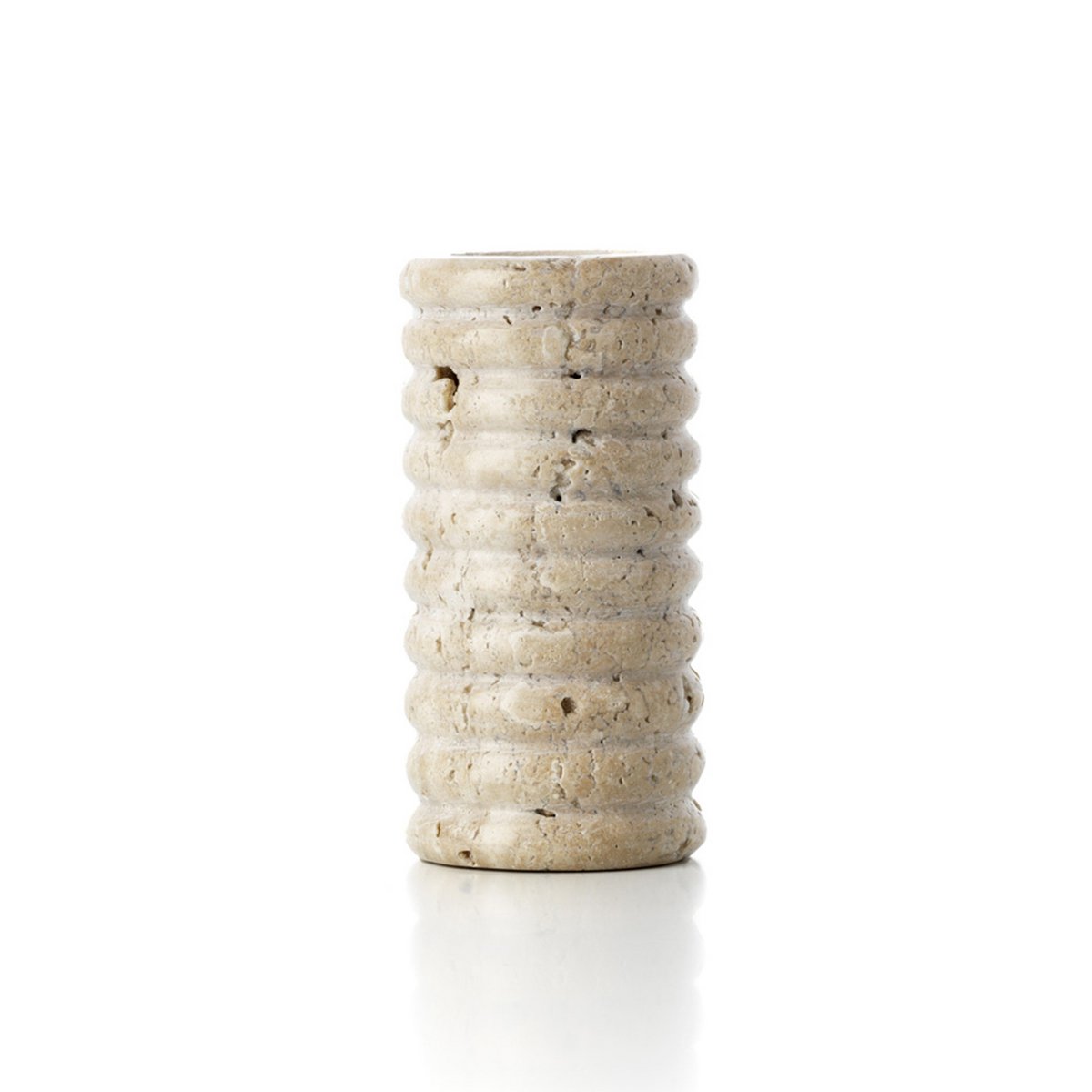De Travertine Ripple T-Lichthouder - Beige - L Bazar Bizar Living