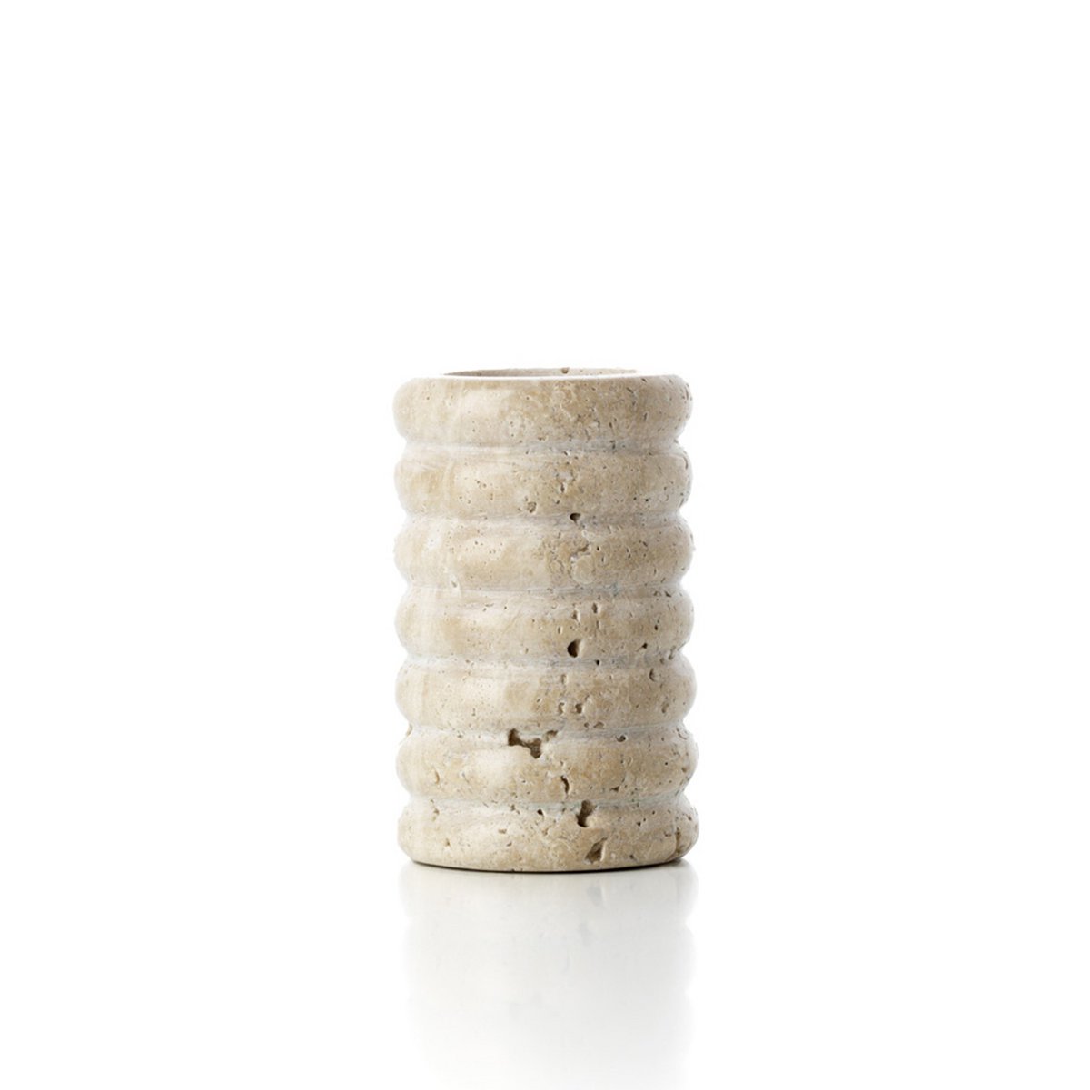 De Travertine Ripple T-Lichthouder - Beige - M Bazar Bizar Living