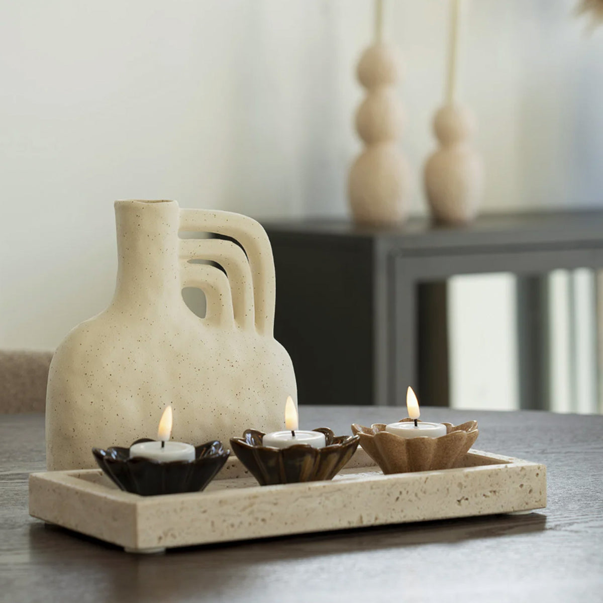 Dienblad - travertijn, naturel, 30,5x15 cm House Nordic ApS