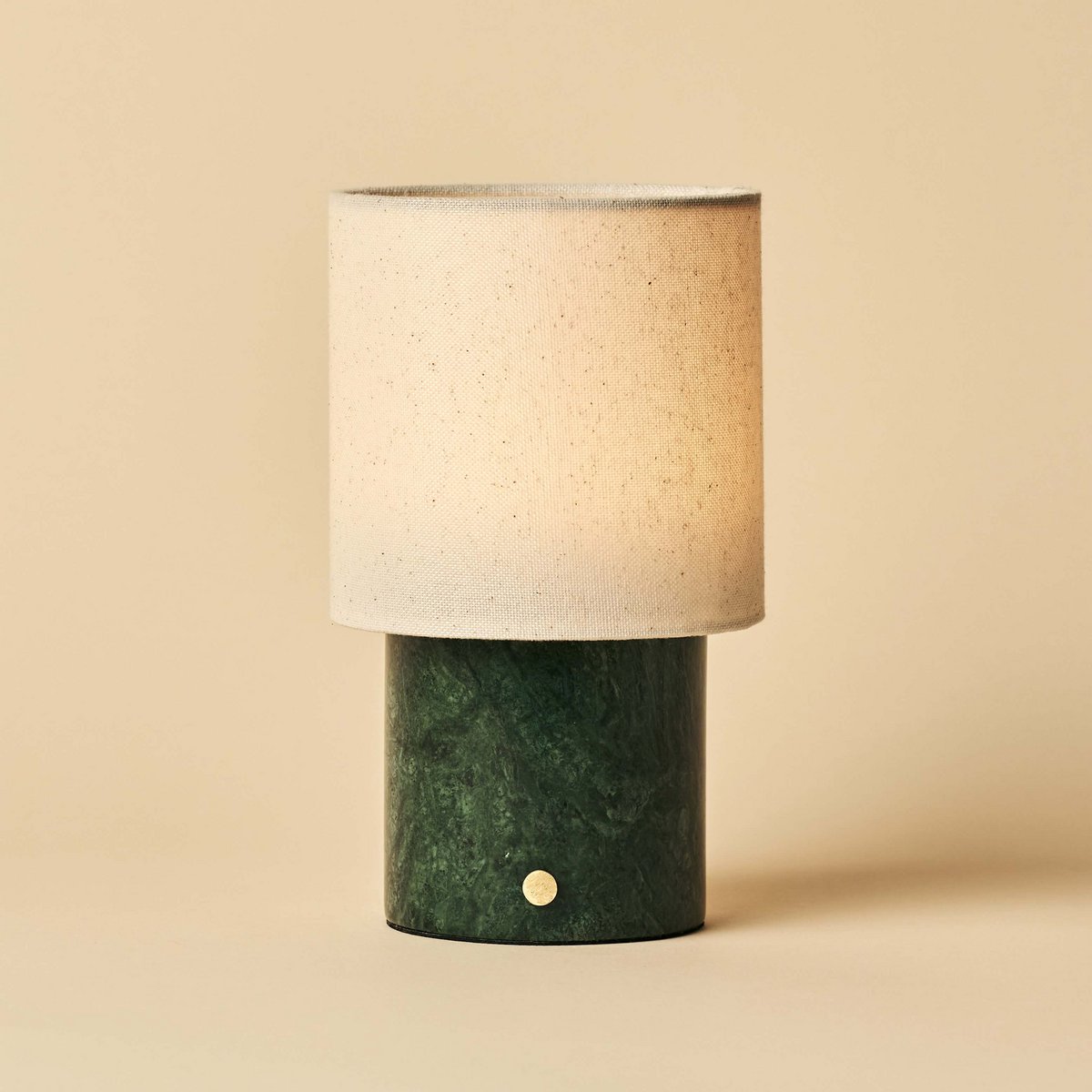 Dou Green / Verde Alpi - Marmeren oplaadbare tafellamp - draadloos, 3 lichte modi en met linnen verwisselbare lampenkap Tavellio - Amsterdam