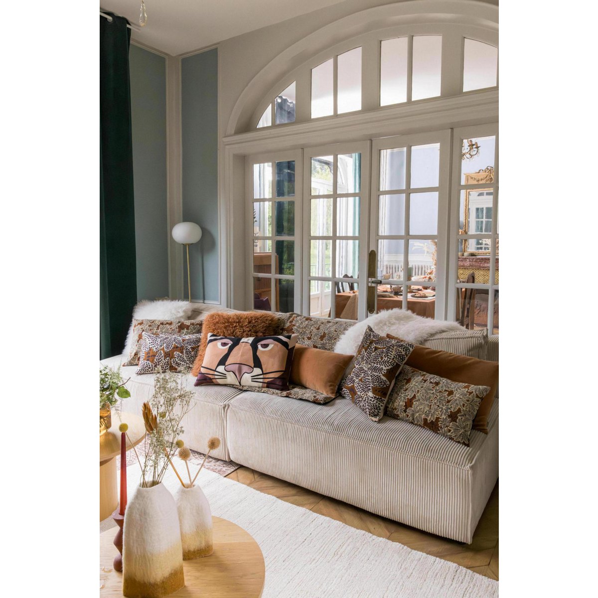 Effen kussen Elise Rouille 40 x 65 VIVARAISE