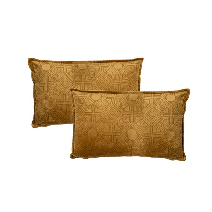 Fluwelen kussen Donna mosterd 50x30 MrsBLOOM