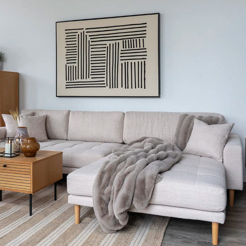 Galena Plaid - plaid van kunstbont - beige - 130x180 cm House Nordic ApS
