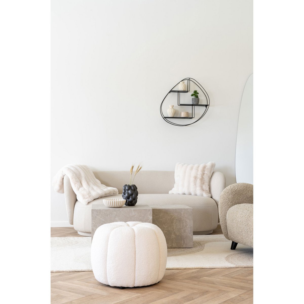 Galena Plaid - plaid van kunstbont - wit - 130x180 cm House Nordic ApS