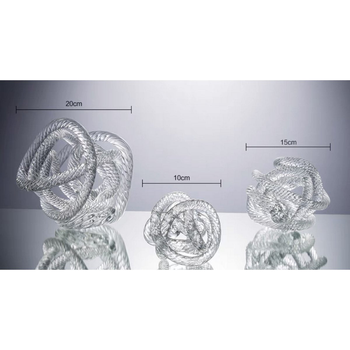 geknoopte glazen sculptuur - middelgroot - diameter: 15 cm QMF Trading