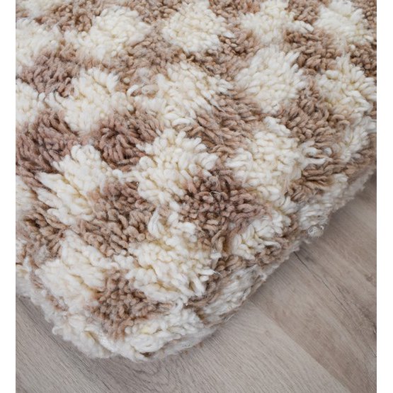 Geruit vloerkussen - Beige en wit Poufs & Pillows