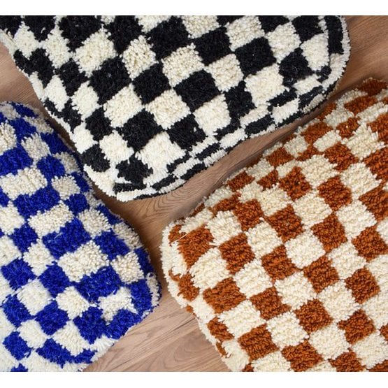 Geruit vloerkussen - zwart en wit Poufs & Pillows
