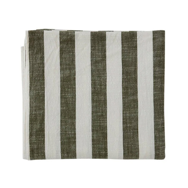 gestreept tafelkleed olijfgroen – 140x260 cm – biologisch katoen – oyoy living design OYOY LIVING DESIGN
