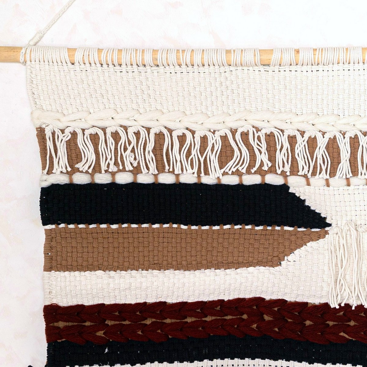 Grote macrame muurhangen - geweven boho wanddecor - moderne katoenen muur hangend natuurlijk materiaal - handgeweven wanddecor 120x95 cm udara Soeji