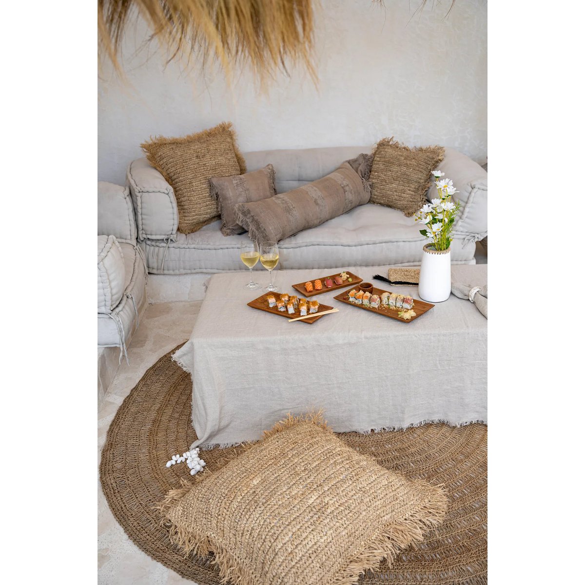 Het linnen tafelkleed - Beige - 150x250 Bazar Bizar Living