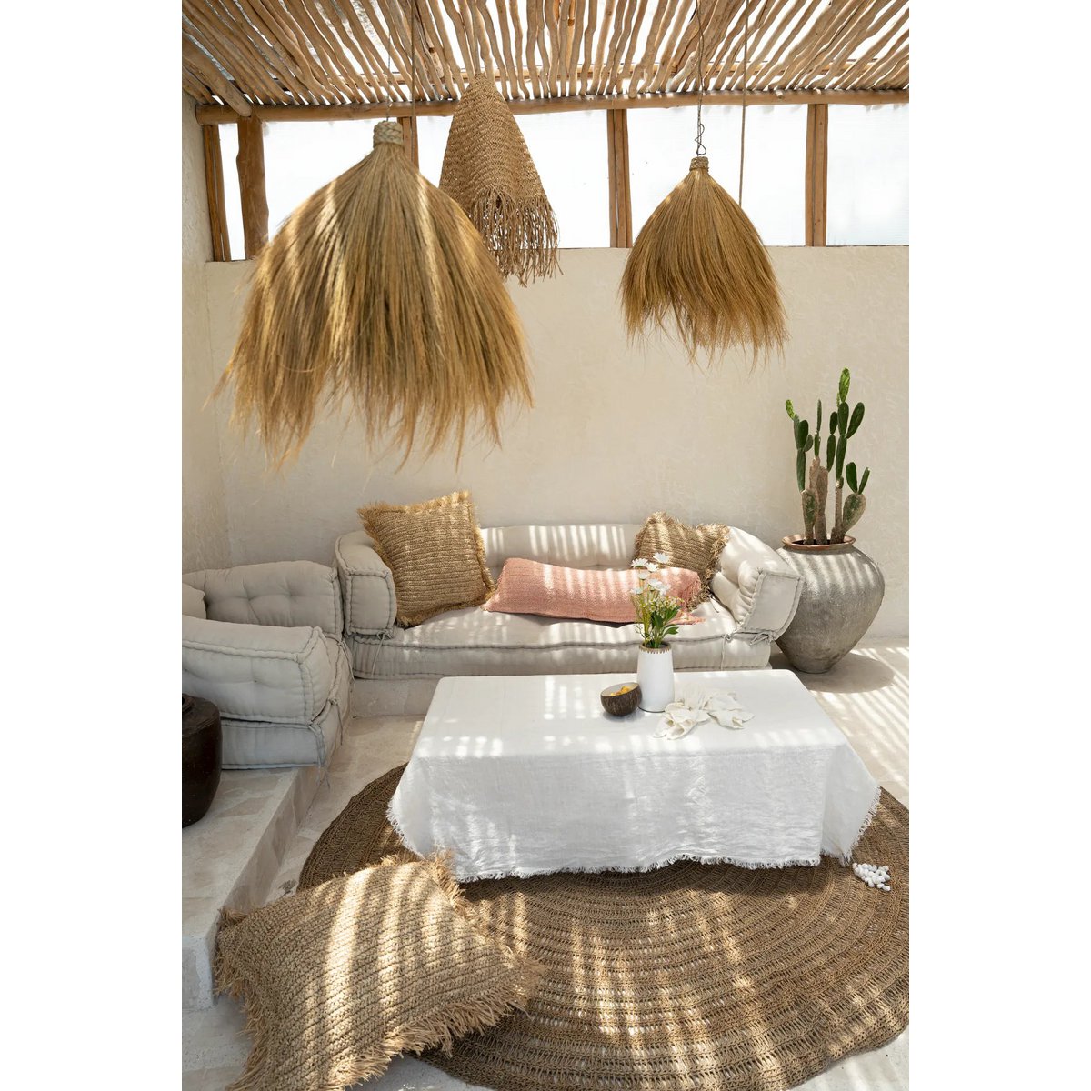 Het linnen tafelkleed - Wit - 180x300 Bazar Bizar Living