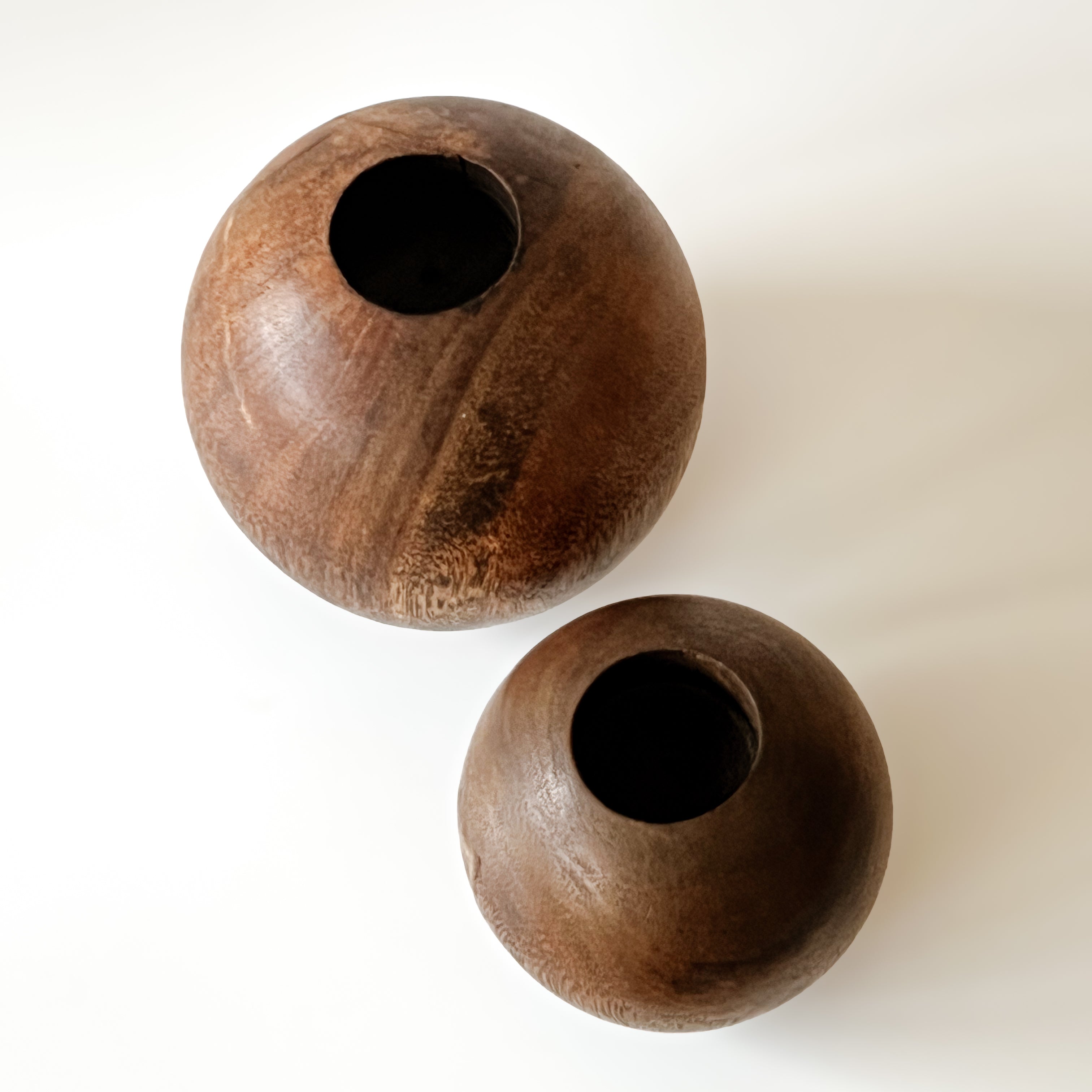 houten bollen waxinelichthouders - pre-loved Noii HOME