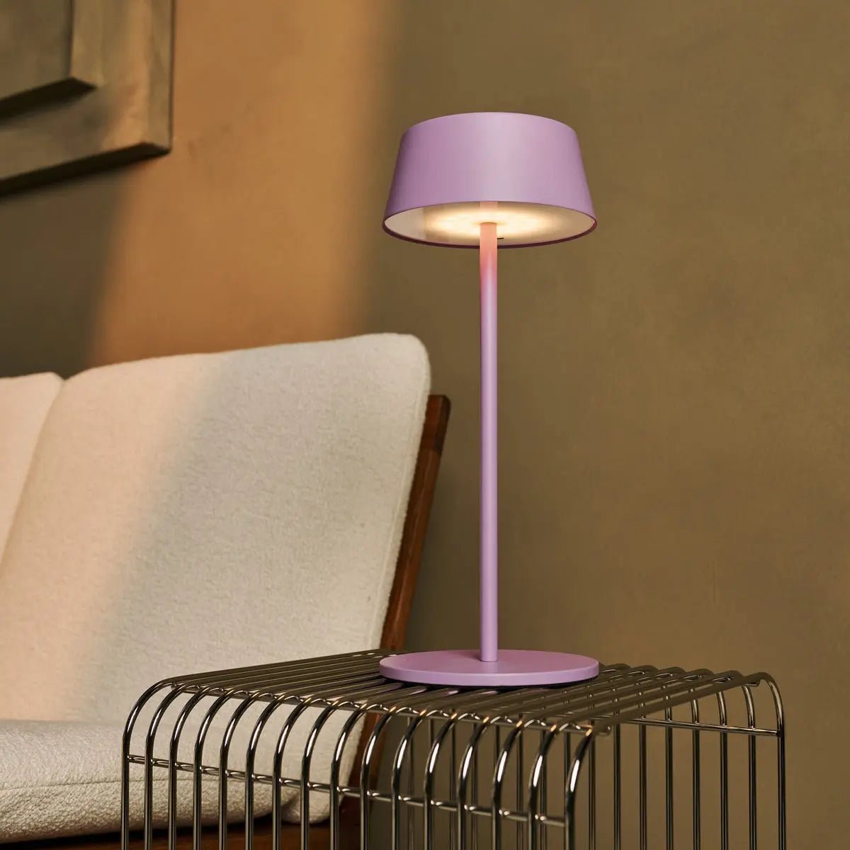 Hugo Violet Lila Oplaadbare Tafellamp | Stijlvolle, dimbare lamp en draadloos Tavellio - Amsterdam