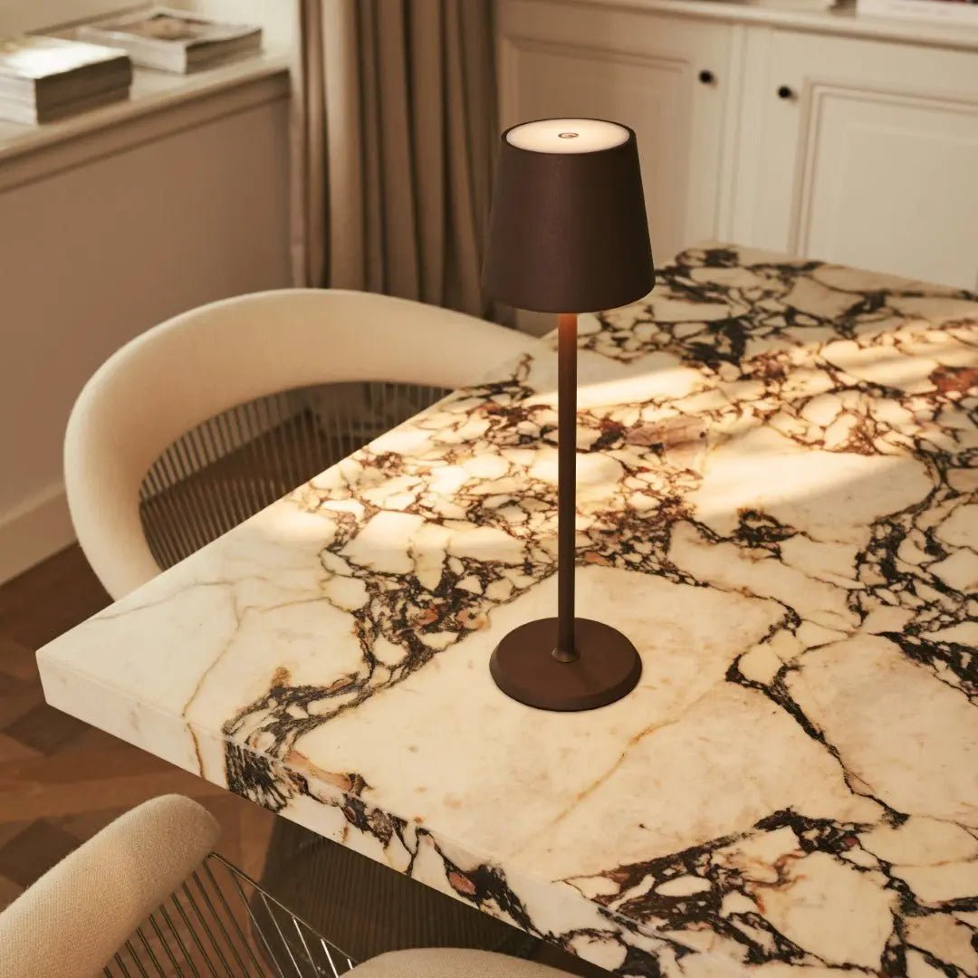 Jasper Mocha Brown - Draadloze lamp met batterij L metaal, dimable en 3 lichtstadia Tavellio - Amsterdam