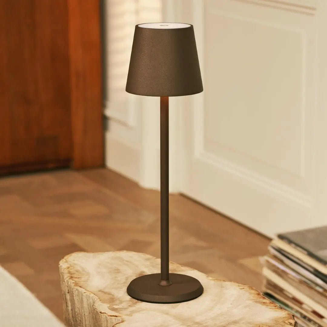 Jasper Mocha Brown - Draadloze lamp met batterij L metaal, dimable en 3 lichtstadia Tavellio - Amsterdam