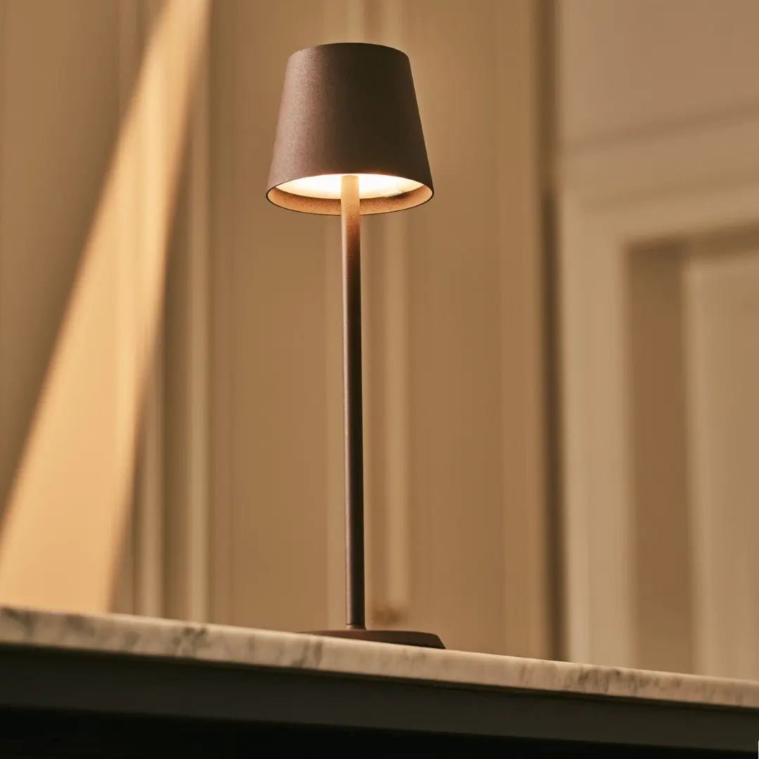 Jasper Mocha Brown - Draadloze lamp met batterij L metaal, dimable en 3 lichtstadia Tavellio - Amsterdam